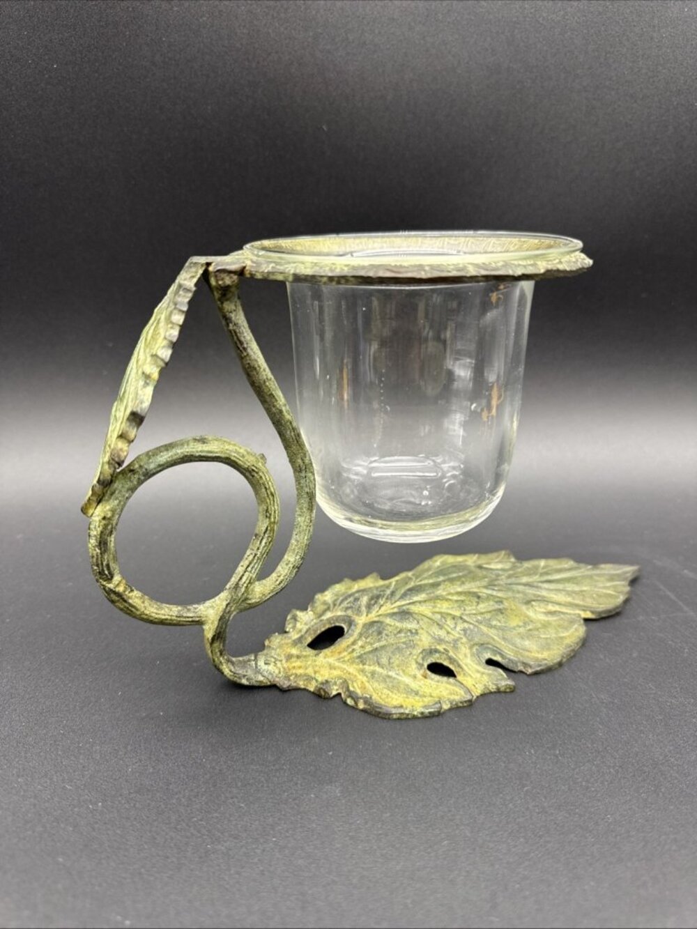 Vintage Cast Metal Leaf Vine Plant Stand Or Candle Holder